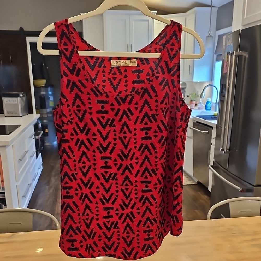 Geoffrey Beene Red and Black Women's Top